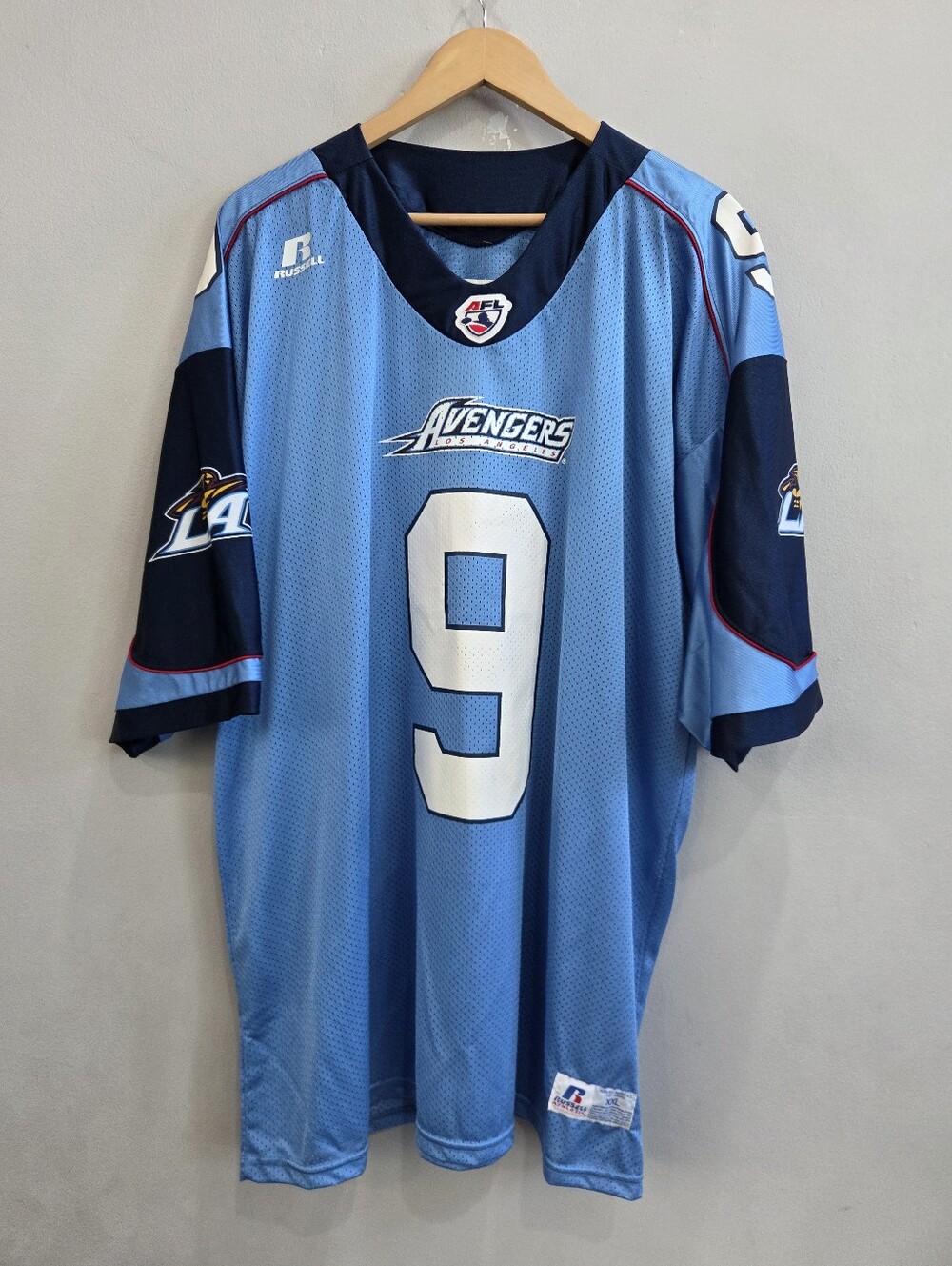 Russell Athletic AFL Los Angeles Avengers #9 Football Jersey Blue Men's XXL